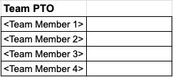 Team PTO Section